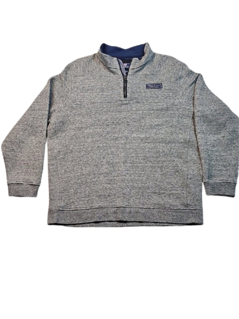 Vineyard Vines Shep Shirt Quarter Zip Pullover Heather Grey Sz L Men's Nautical